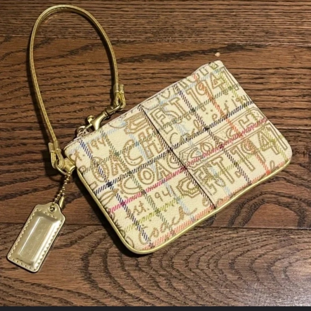 Coach Leather Wristlet 6” X 4” Coach EST 1941